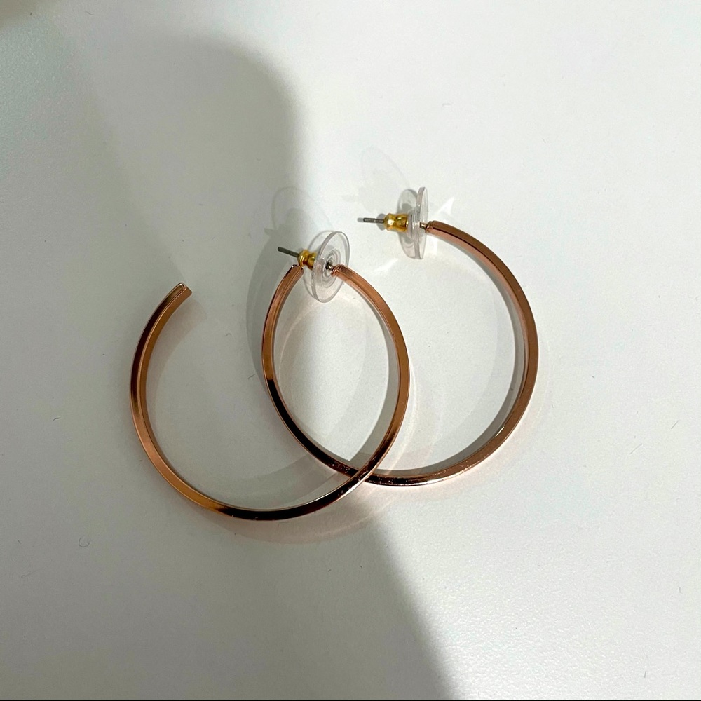 rose gold 1.5 inch hoops